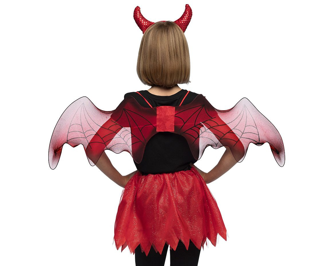 Set flying Evil for kids (headband, skirt, wings)