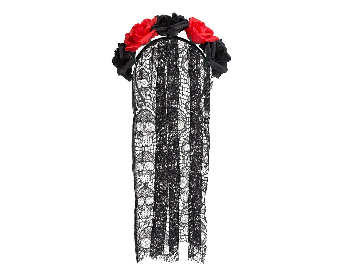 headband with veil ,Rosa