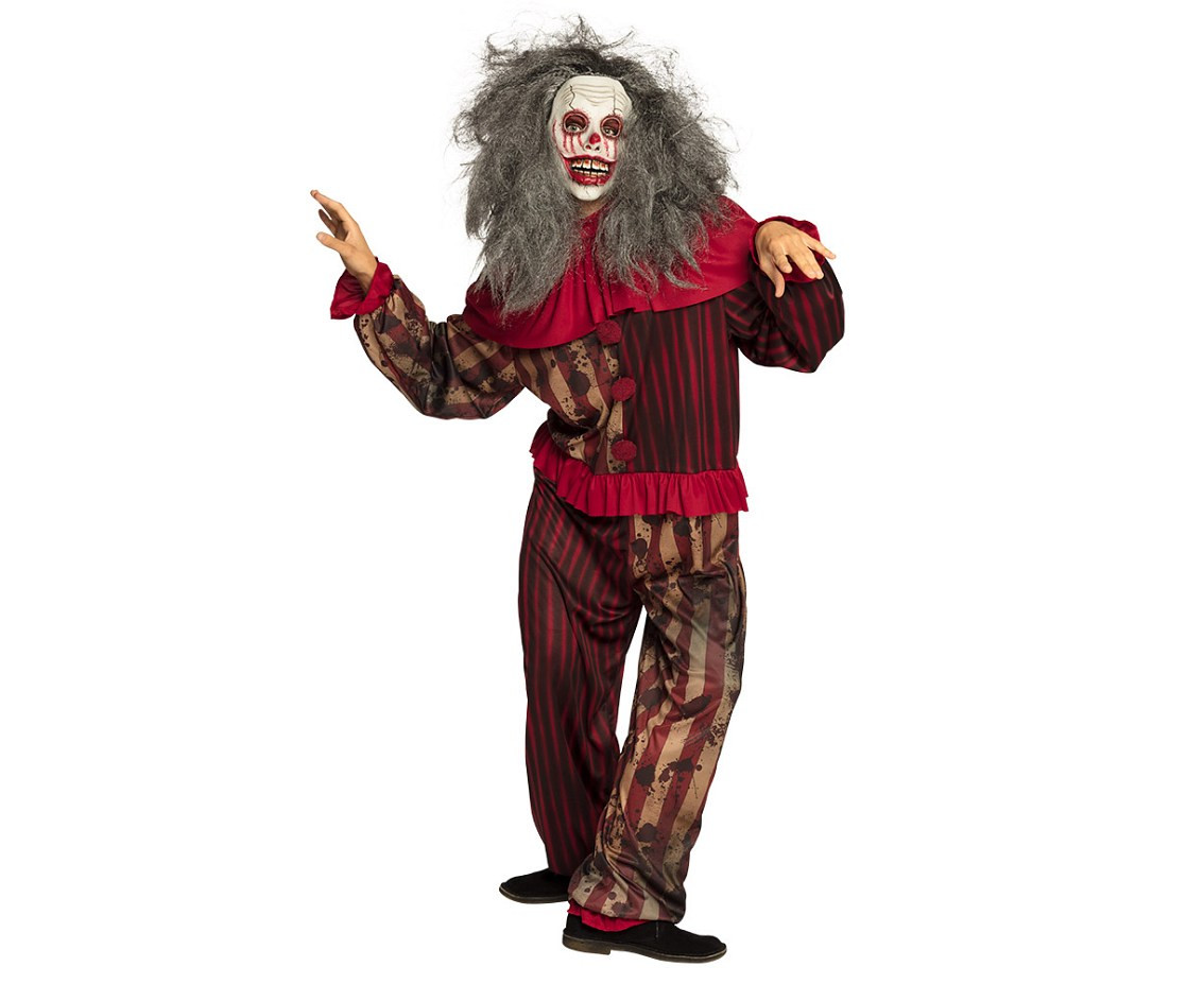 Latex mask Clown Zombie with hair