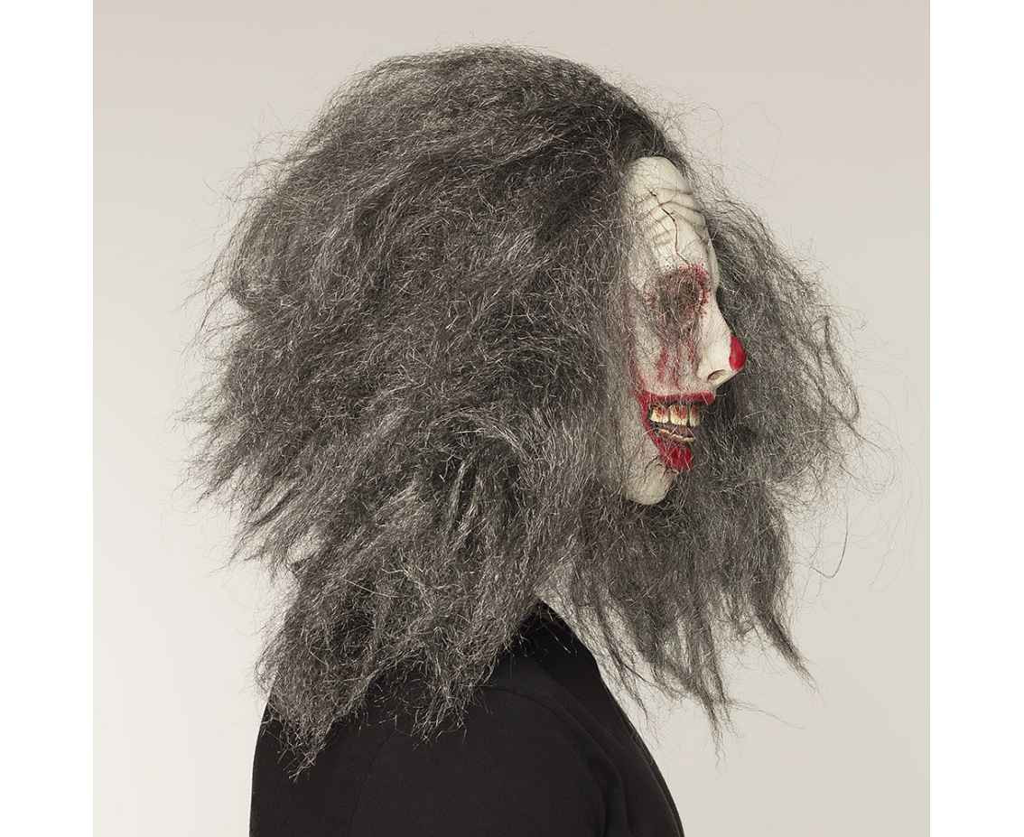 Latex mask Clown Zombie with hair