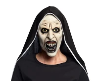 Latex mask with hood, Screaming Nun