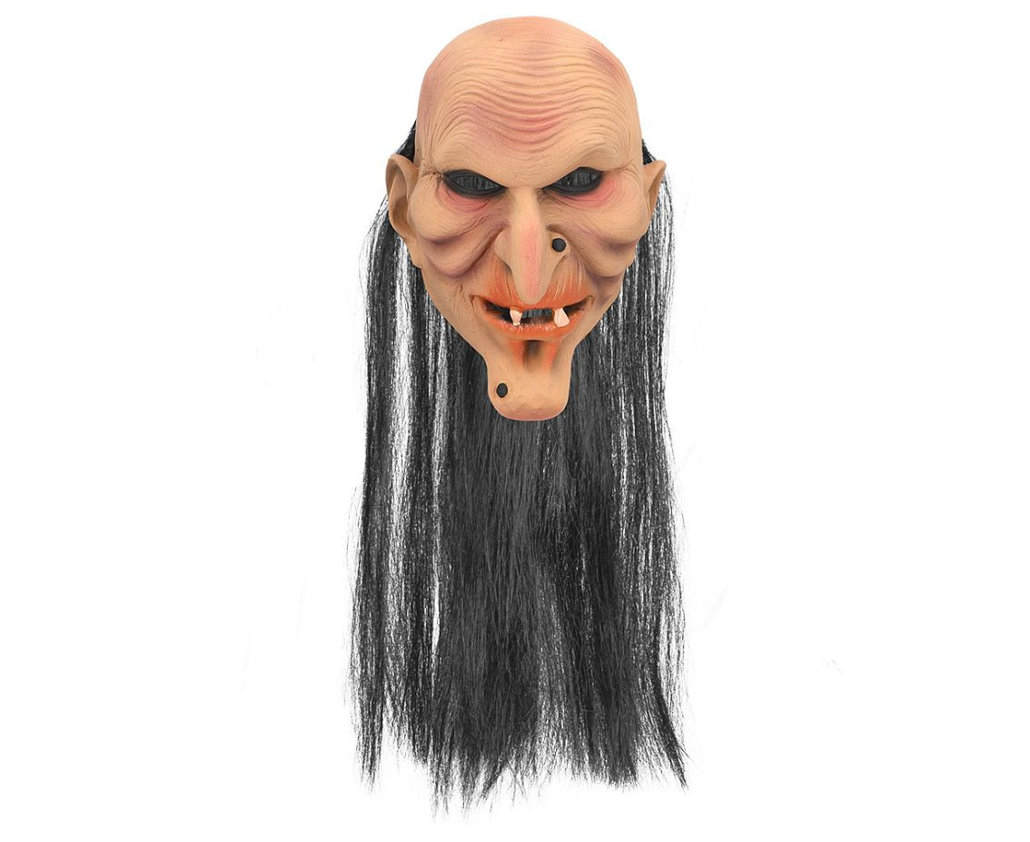 Latex mask with hair- scarry valet