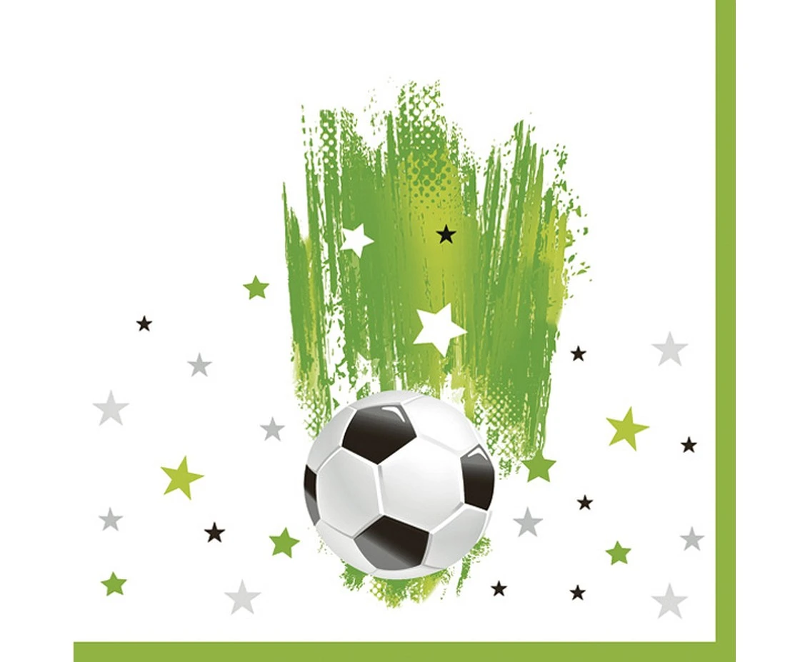POLMAK Paper napkins Football with a star, 33 x 33 cm,  20 pcs