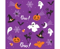 POLMAK Paper napkins Halloween Graphics on Purple, 33 x 33 cm,  20 pcs