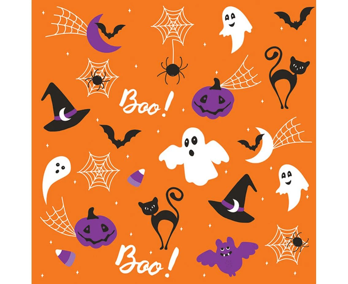 POLMAK Paper napkins Halloween Graphics on Orange, 33 x 33 cm,  20 pcs