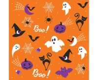 POLMAK Paper napkins Halloween Graphics on Orange, 33 x 33 cm,  20 pcs