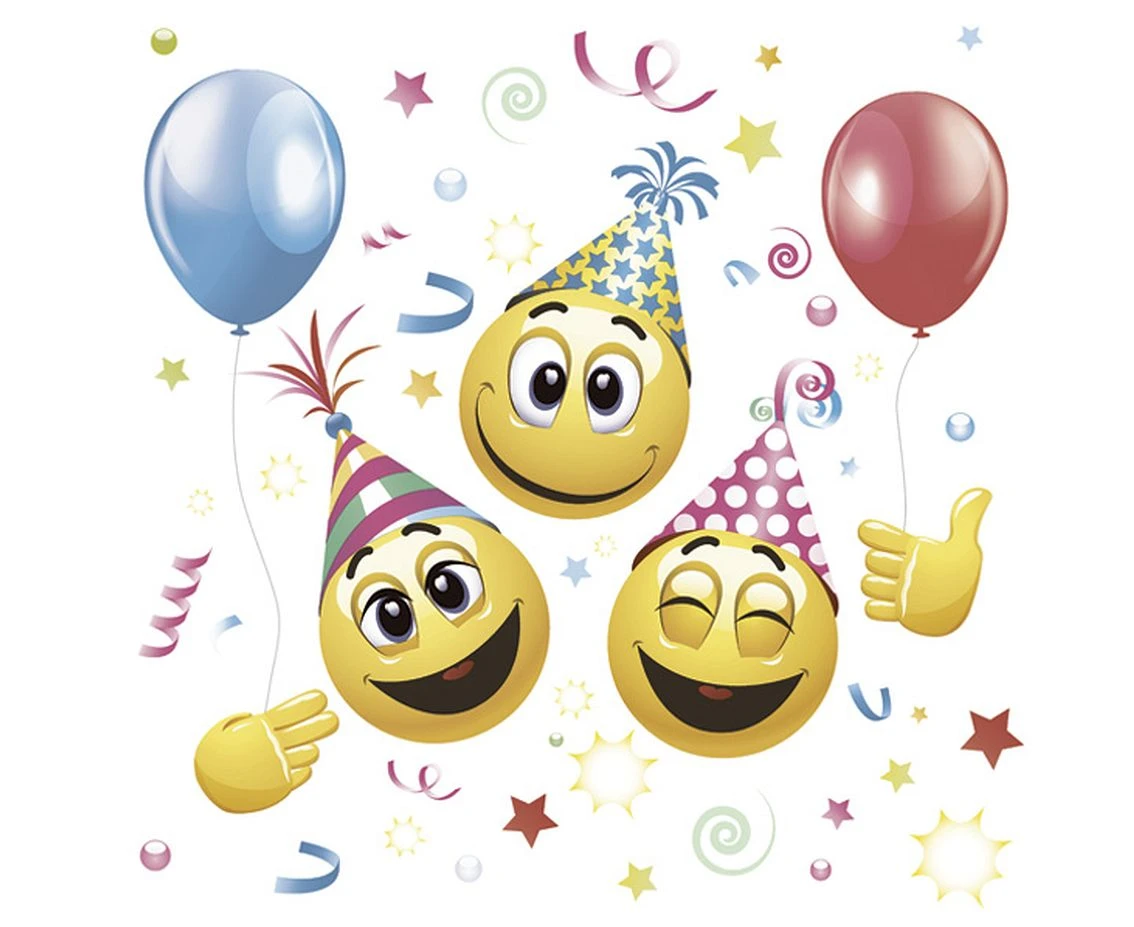 POLMAK Paper napkins Smile Icond and Balloons,  20 pcs.