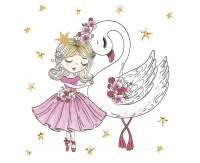 POLMAK Paper napkins Pink Balerina with Swan, 20 pcs.