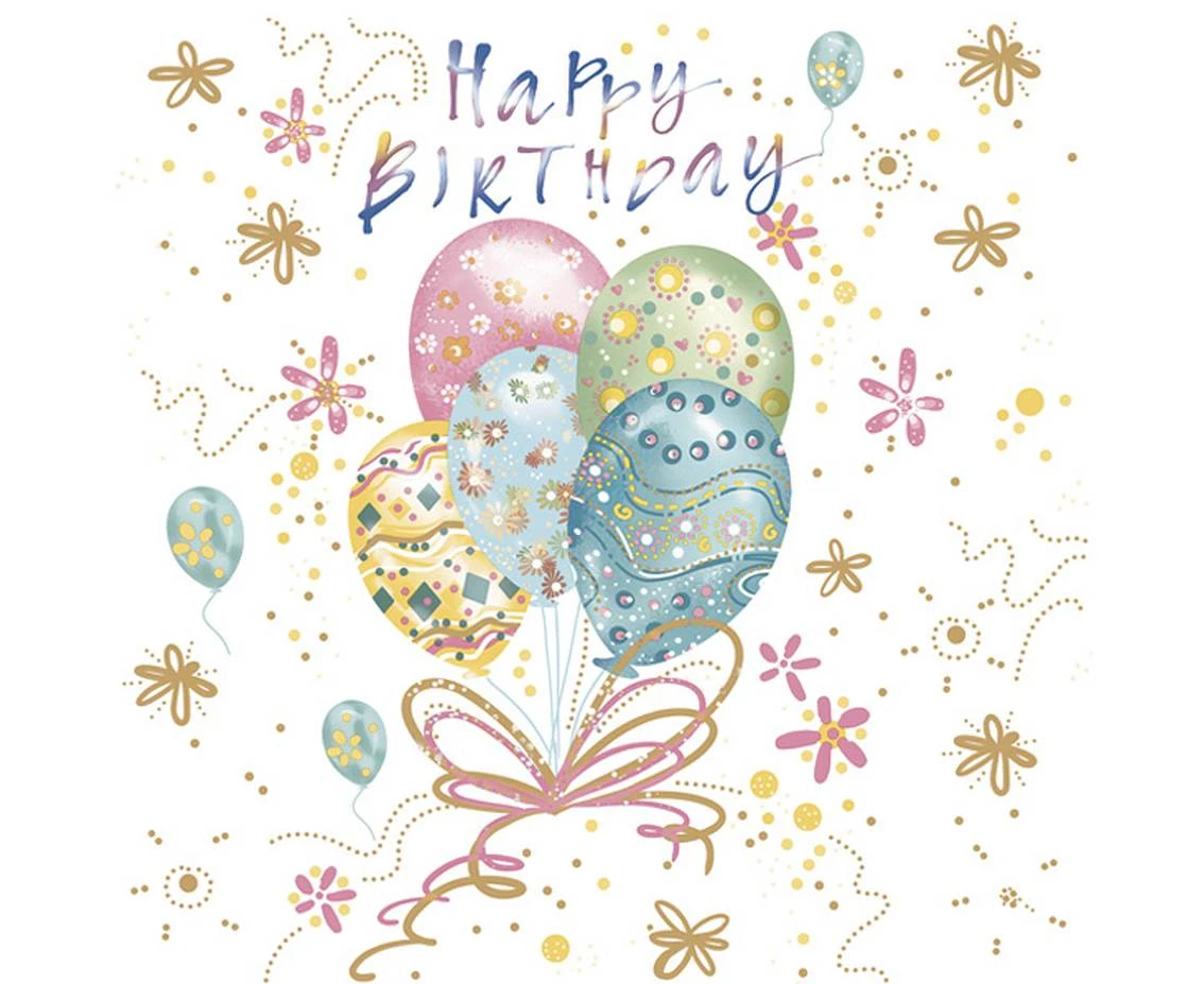 POLMAK Paper napkins Balloons with Gold Flowers, 20 pcs.