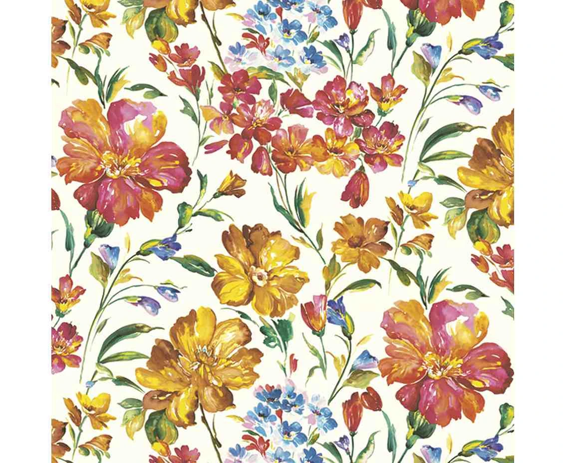 POLMAK Paper napkins Orange and Yellow Flowers Wallpaper, 20 pcs.