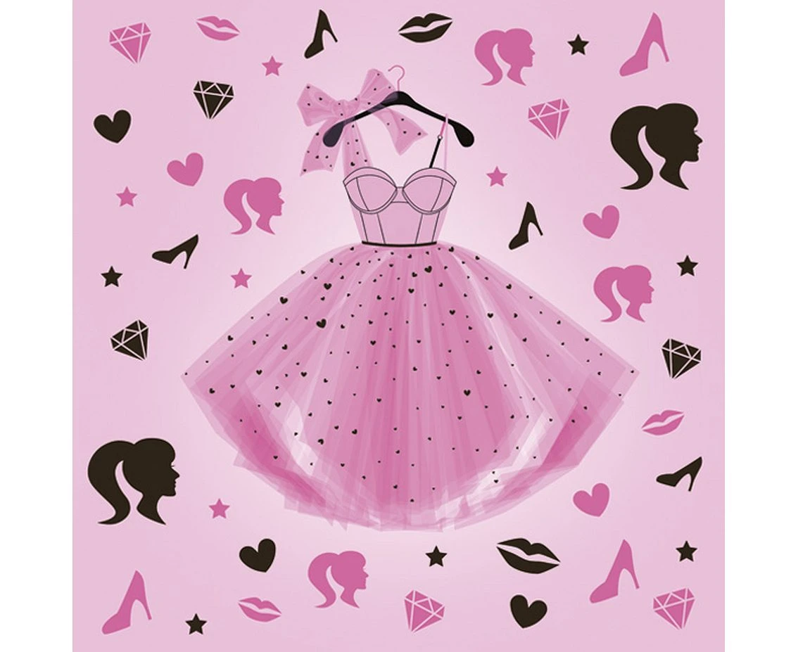POLMAK Paper napkins Girls Pink Party Dress, 20 pcs.
