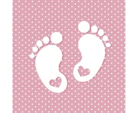 POLMAK Paper napkins Little Feet Pink, 33 x 33 cm,  20 pcs.