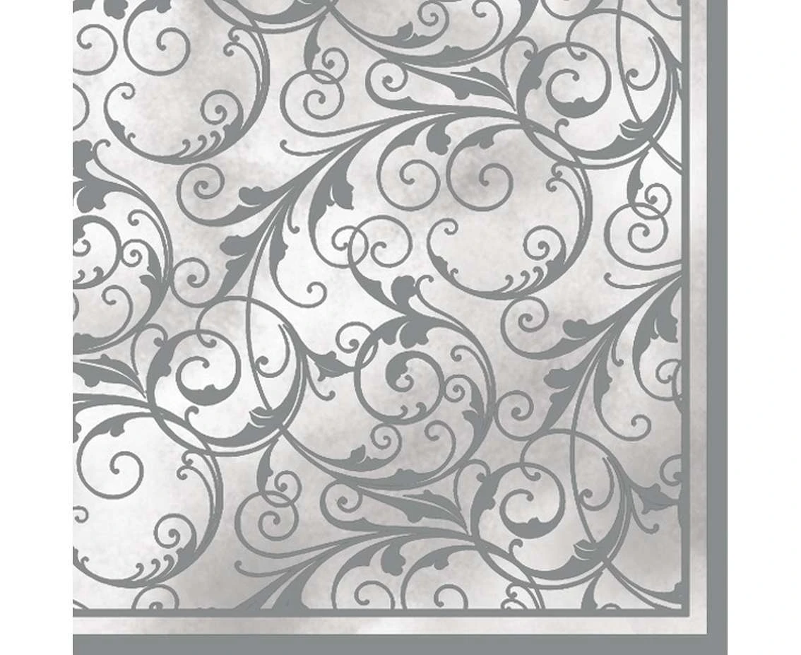POLMAK Paper napkins White&Silver, 20 pcs.