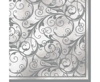 POLMAK Paper napkins White&Silver, 20 pcs.