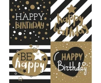 POLMAK Paper napkins Golden Happy Birthday, 33 x 33 cm,  20 pcs