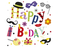 POLMAK Paper napkins Funny B-day, 20 pcs.