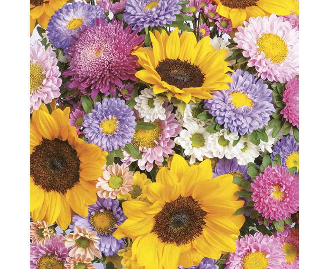 POLMAK Paper napkins Colourful Summer Flowers Background, 20 pcs.