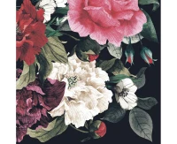 POLMAK Paper napkins Painted Baroque Bouquet on Black, 20 pcs.