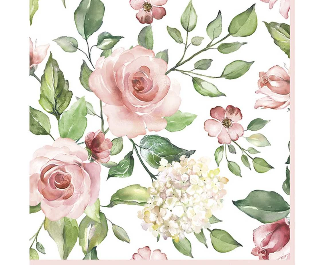 POLMAK Paper napkins Painted Baroque Bouquet on Black, 33 x 33 cm,  20 pcs.