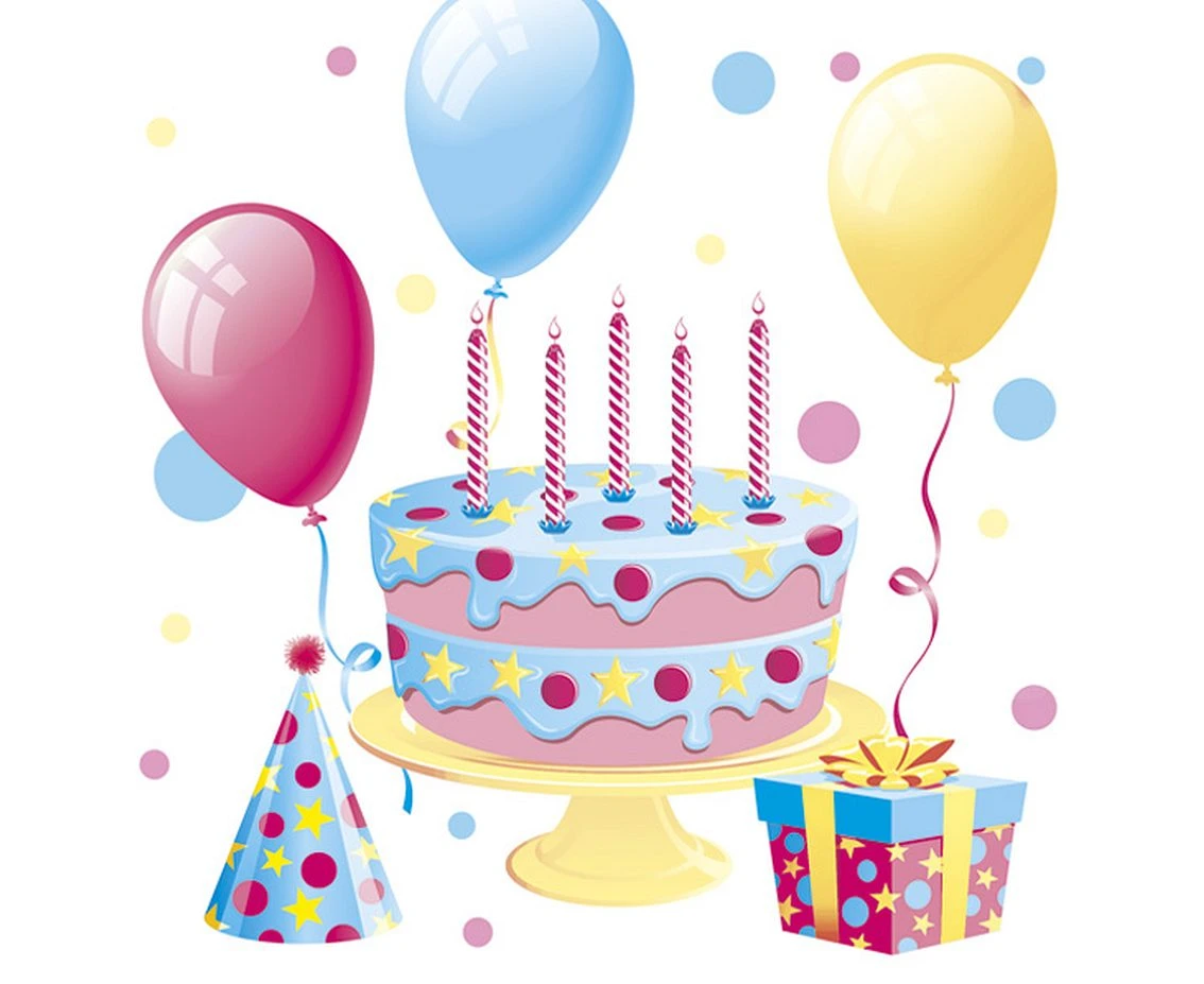 POLMAK Paper napkins B''day Cake with Balloons, 20 pcs.