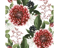 POLMAK Paper napkins Burgundy Dahlia Flowers, 20 pcs.