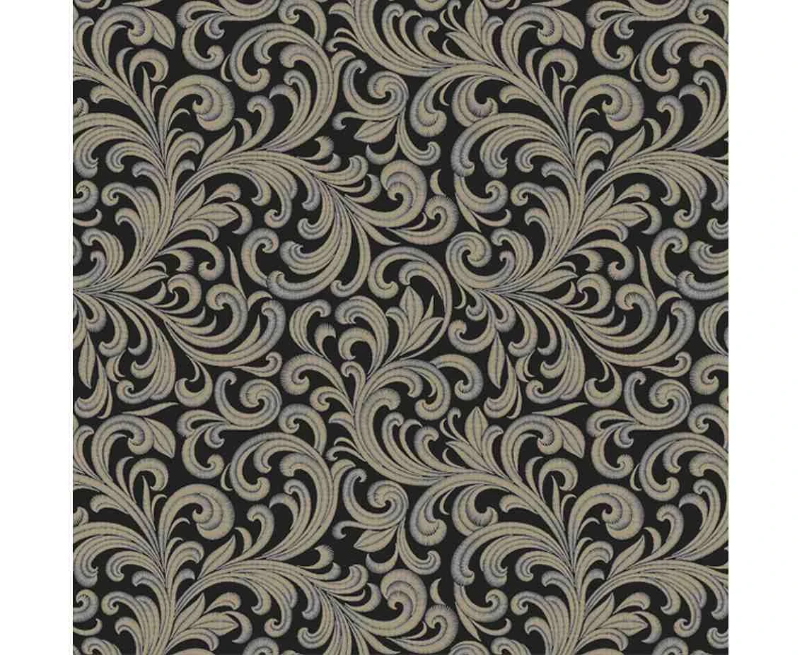 POLMAK Paper napkins Wallpaper Ornament Black&Gold, 33 x 33 cm,  20 pcs.