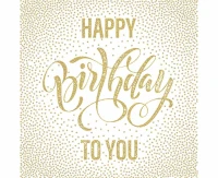 POLMAK Paper napkins Happy Birthday Dotted Gold, 33 x 33 cm,  20 pcs