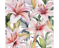 POLMAK Paper napkins Light Pink Lilies, 20 pcs.