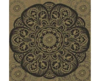 POLMAK Paper napkins Łowicz Folk Black Cut-out on Gold, 20 pcs.
