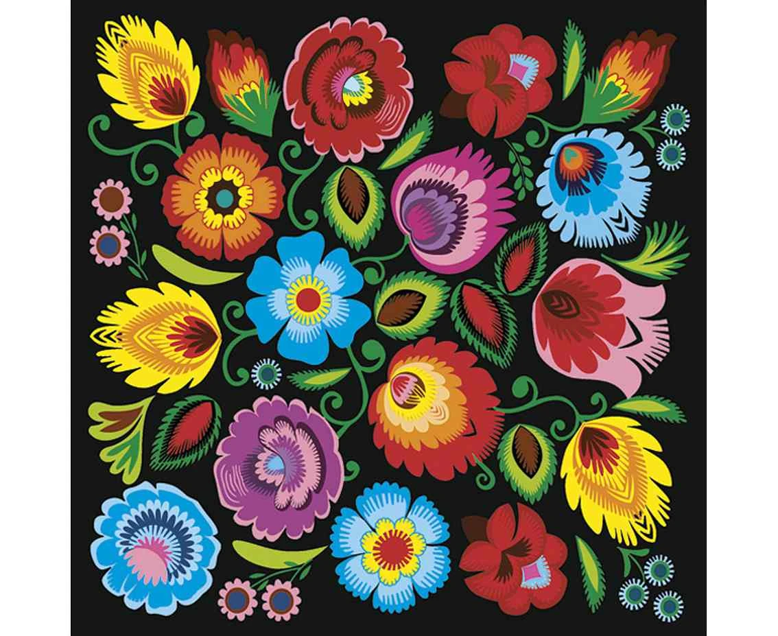 POLMAK Paper napkins Łowicz Folk Colourful,  20 pcs.