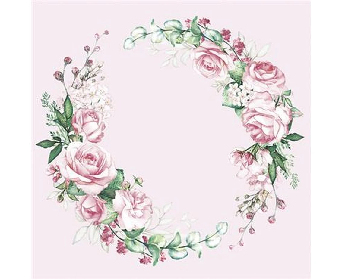 POLMAK Paper napkins Wedding Watercolor Wreath, 20 pcs.