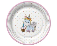 POLMAK Paper plats, Sweet Unicorn, 18 cm, 8 pcs.