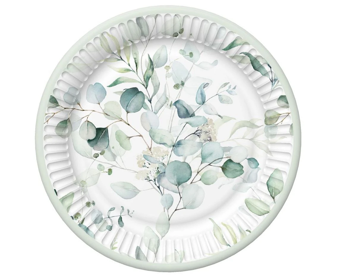 POLMAK Paper plates Eucalyptus Twigs, 18 cm,  8 pcs
