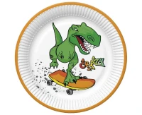 POLMAK Paper plates, Crazy Dino, 18 cm, 8 pcs.