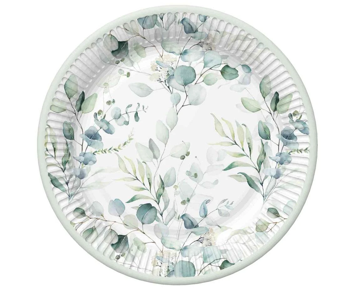 POLMAK Paper plates, Eucalyptus, 23 cm, 8 pcs.