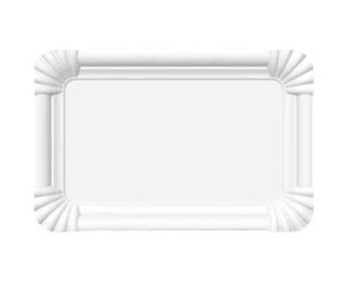 POLMAK White paper plates, 13x20 cm, 100 pcs.