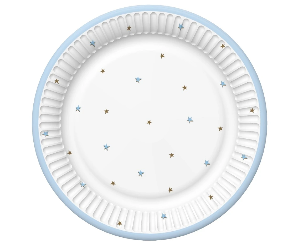 POLMAK Baby Shower Blue paper plates, 18 cm, 8 pcs.
