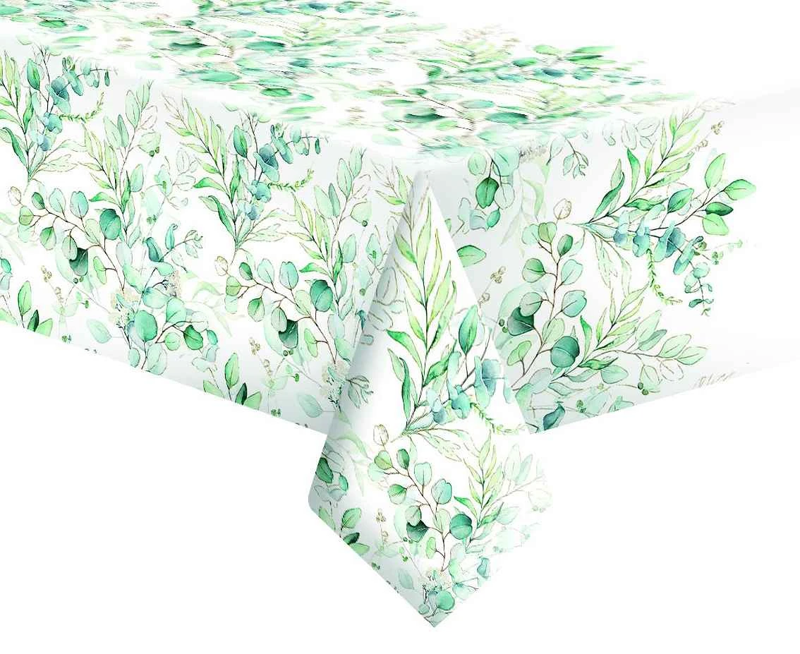 POLMAK Paper table cloth Eucalyptus Twigs, 120 x 180 cm, 1 pc