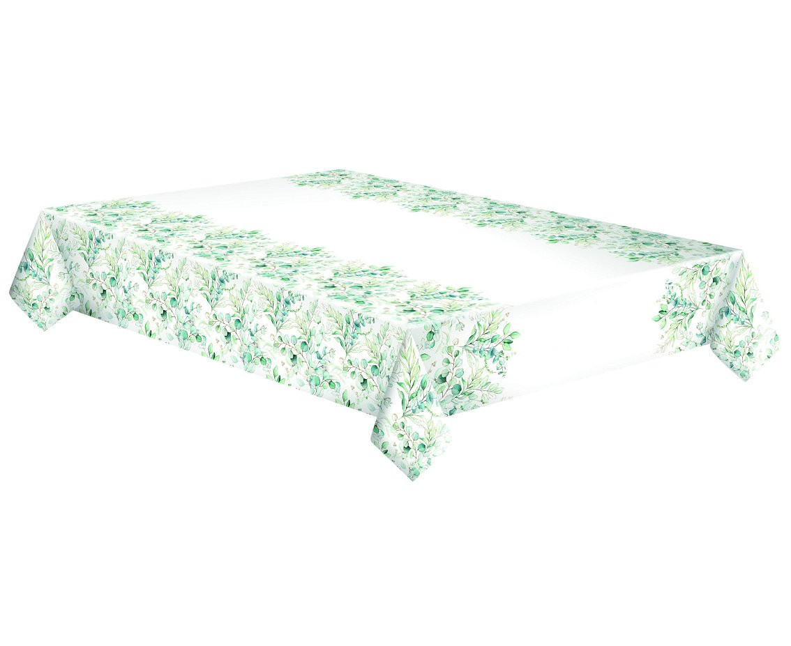 POLMAK Paper table cloth Eucalyptus Twigs, 120 x 180 cm, 1 pc