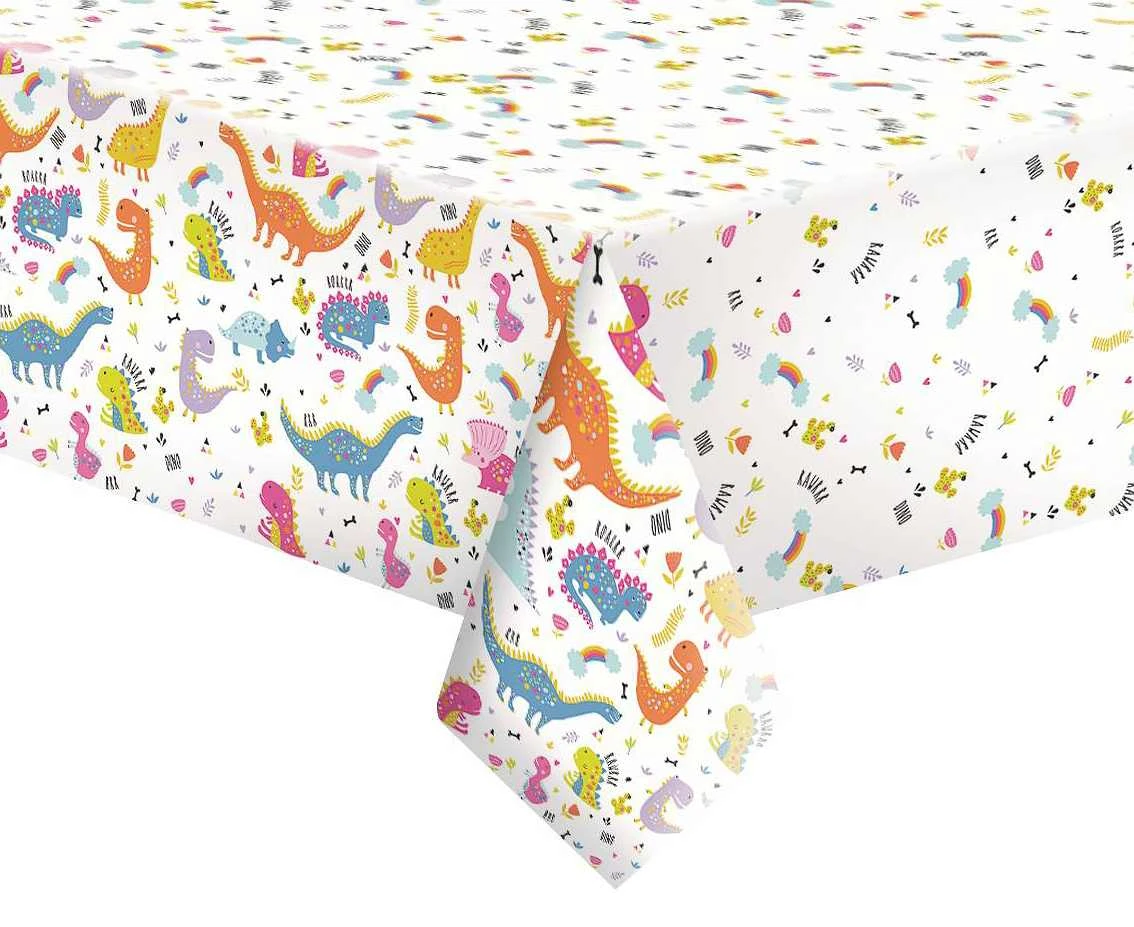 POLMAK Paper tablecloth Funny Dinosuars, 120 x 180 cm