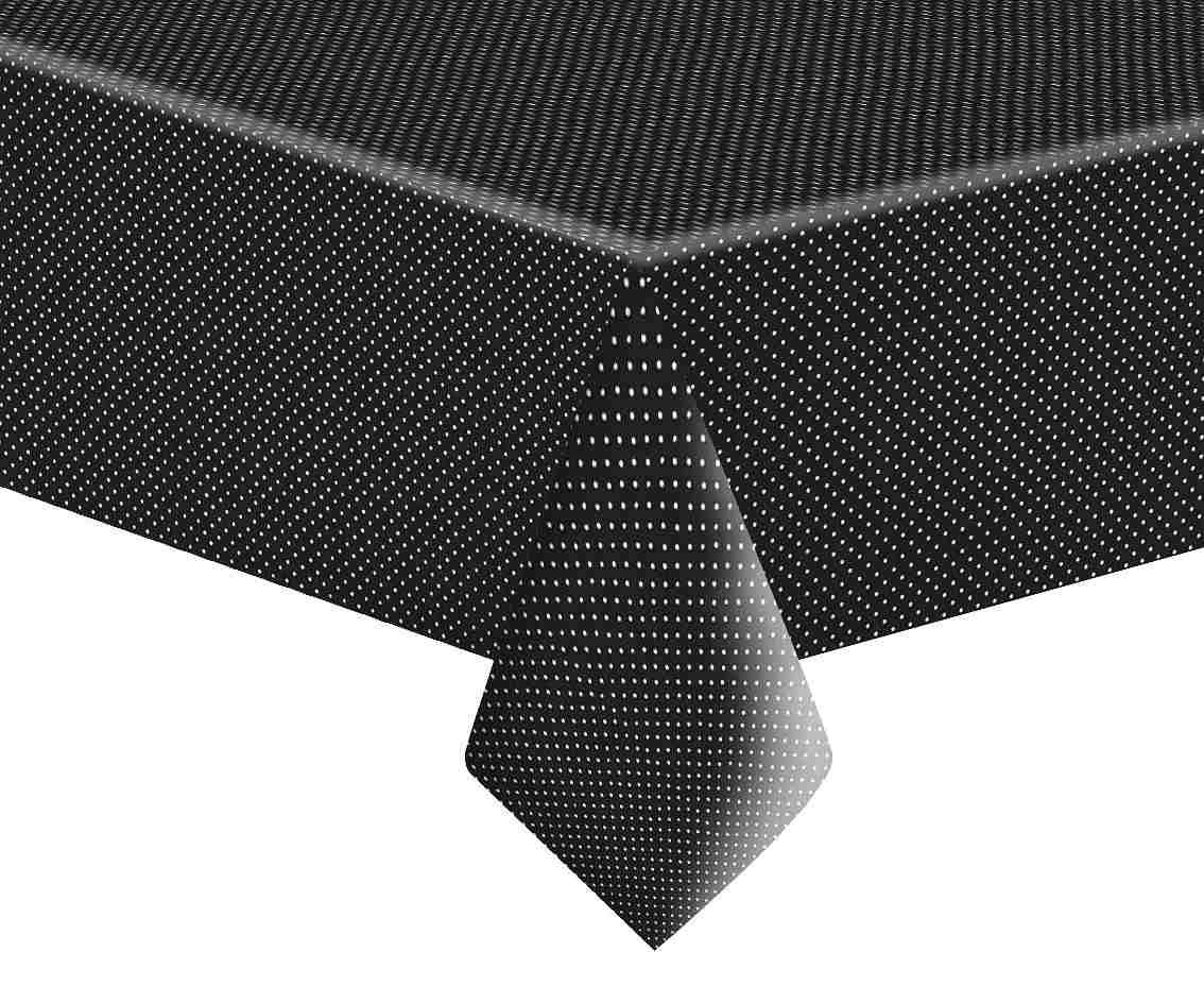 POLMAK Paper table cloth White Dots on Black, 120 x 180 cm, 1 pc