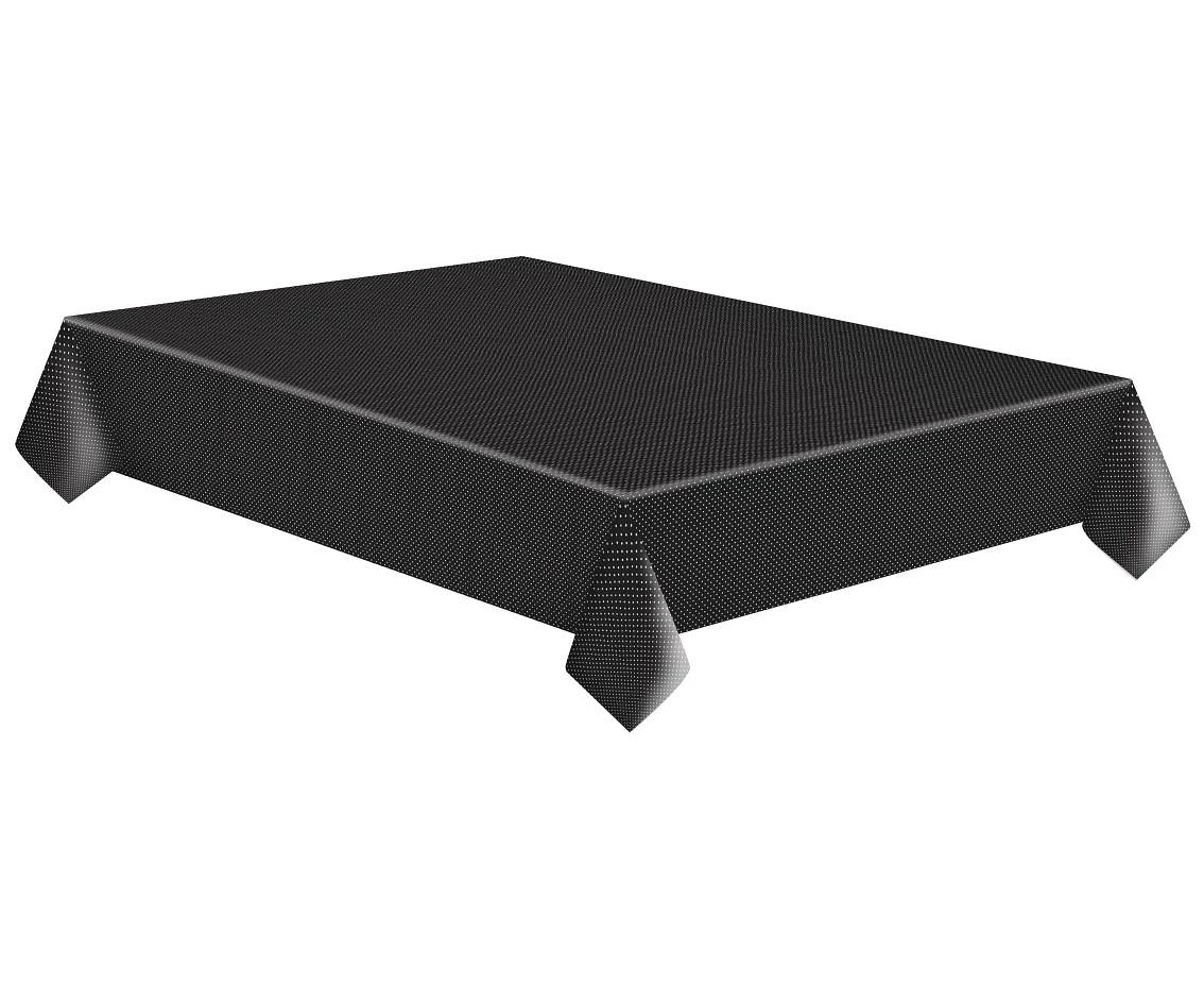 POLMAK Paper table cloth White Dots on Black, 120 x 180 cm, 1 pc