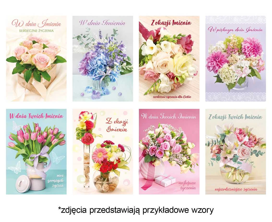POLMAK Glitter greeting card 117x167 Namesake Set. 713 Flowers - Bouquets, Photo, Mix