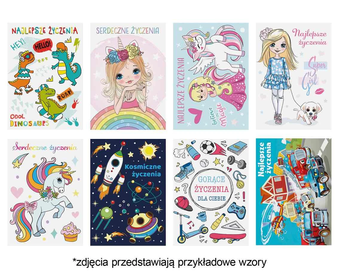 POLMAK Greeting card glitter 117x167 General Heartfelt Wishes set. 714 Children''s - Boy, Girl