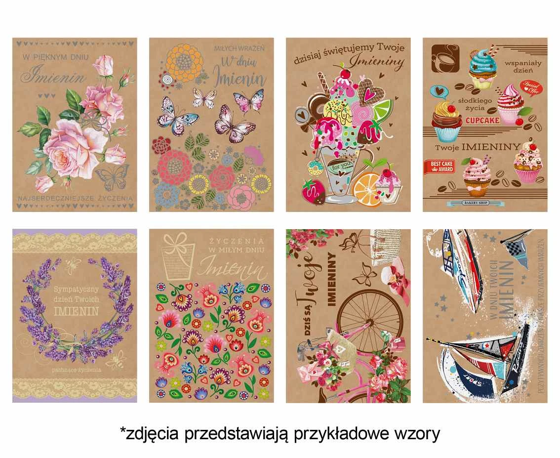 POLMAK Laurel 127x180 Name day set. 659 Graphic - Flowers, Mix, Kraft Paper