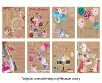POLMAK Laurel 127x180 Birthday set. 650 Graphic - Balloons, Feminine, Kraft Paper