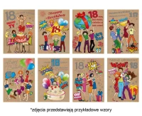 POLMAK Greeting card 127x180, 18 Birthday, Graphic - Boy, Girl, Humor, Kraft paper