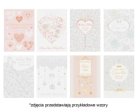 POLMAK Greeting card 127x180 Wedding set. 705 Graphic - Lace, Flowers, Hearts