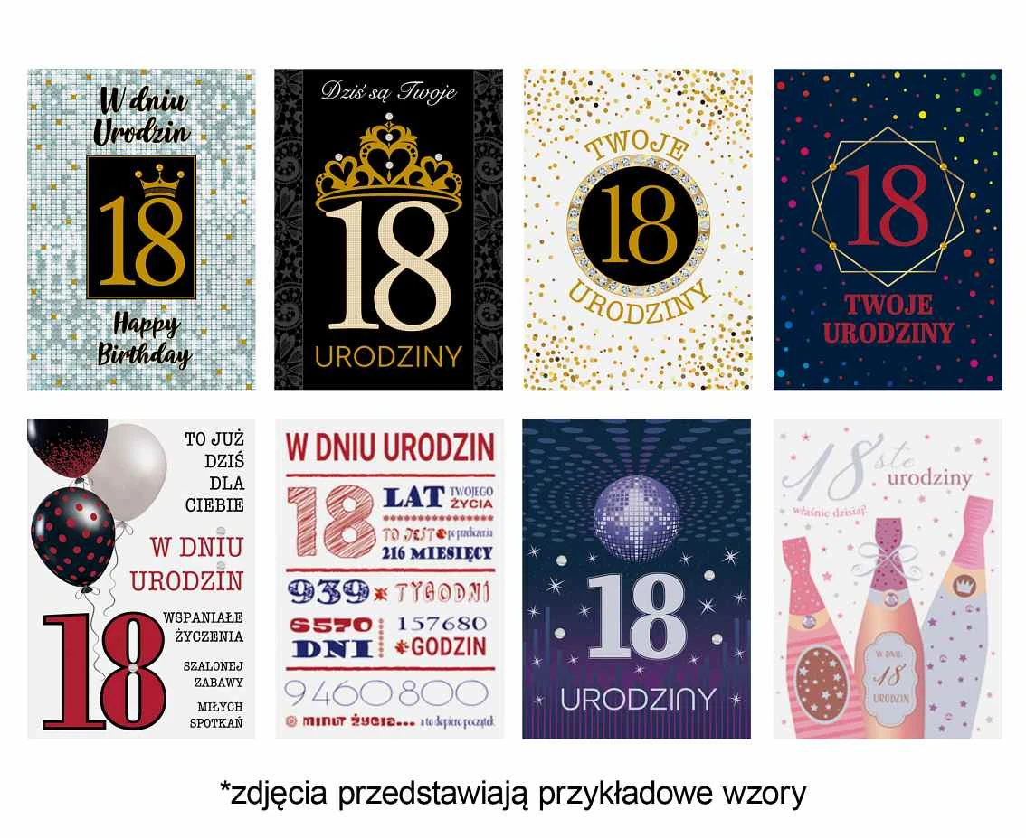 POLMAK Greeding card Lux Edition 127x180 Birthday 18th set. 722 Graphic - Boy, Girl