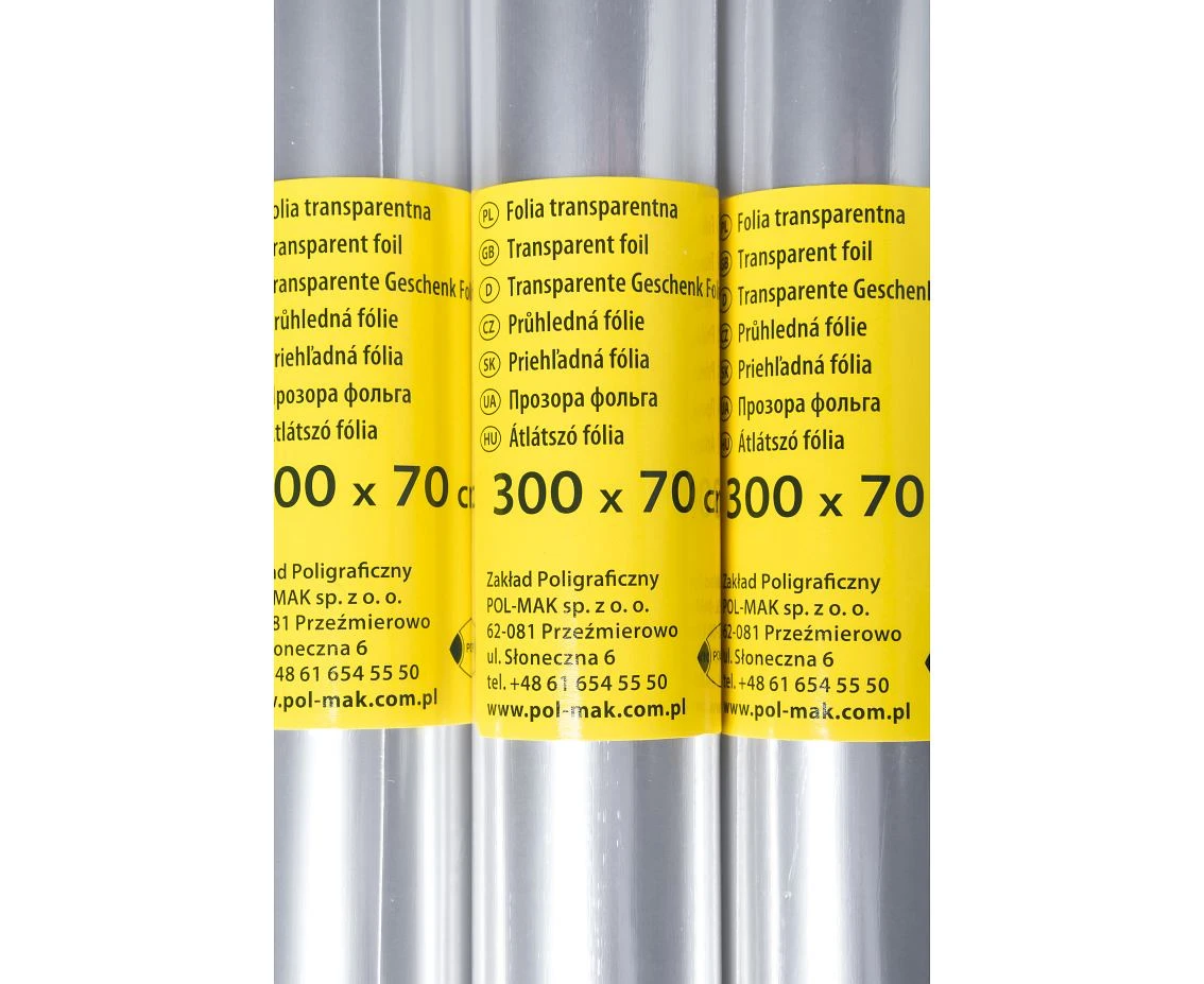 POLMAK Gift wrapping foil 300x70cm, transparent